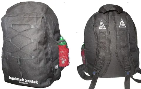 Mochila universitária com porta-garrafa, modelo MOC-24