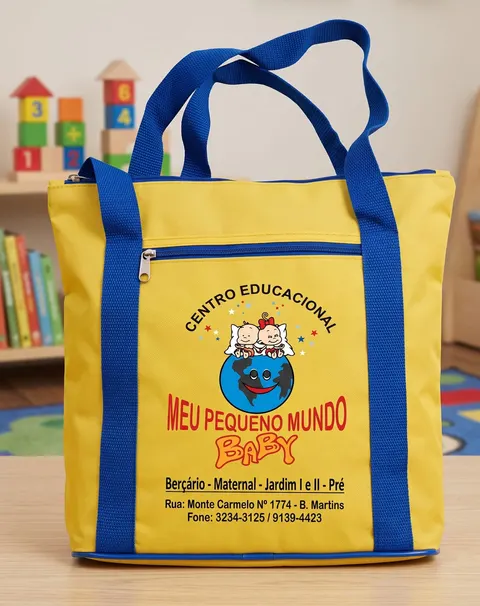 Sacola com zíper e bolso frontal, modelo SAC-05